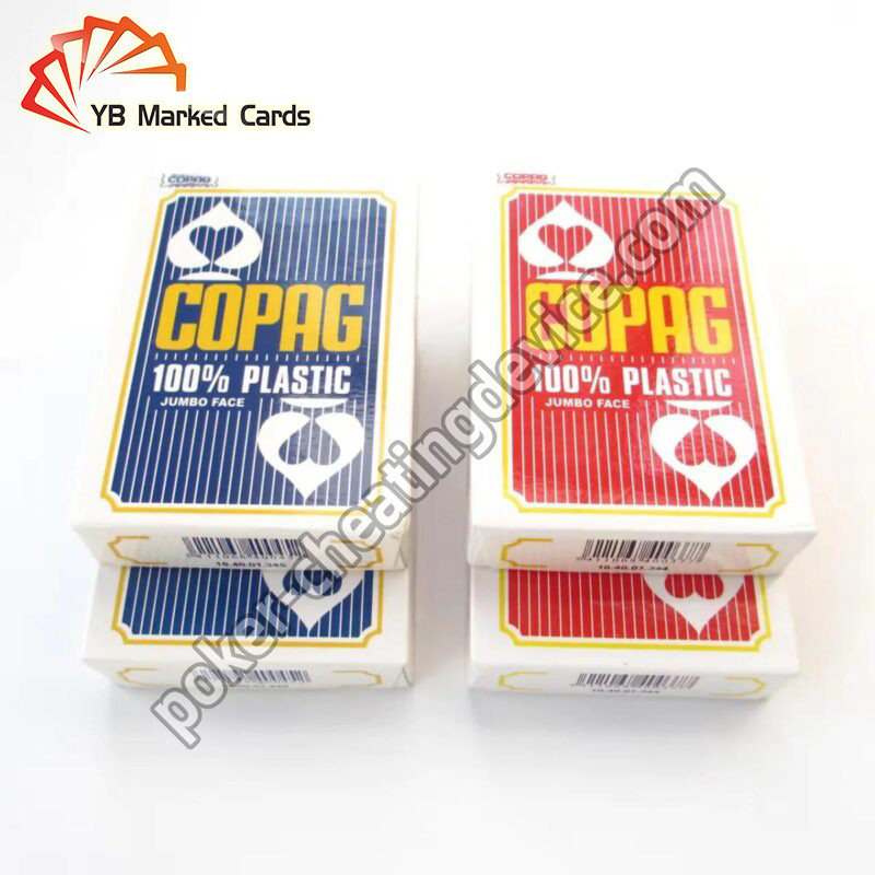 Las tarjetas de plástico Copag Jumbo Index marcadas para lentes de contacto invisibles