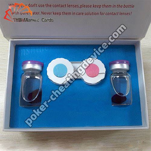 Lentes de contacto de tinta UV invisibles para ver las tarjetas marcadas en las tarjetas de trampa