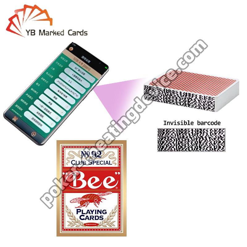 Bee Poker Texas Hold'em Código de barras Marcado Juego de cartas Tarjetas anchas Papel negro