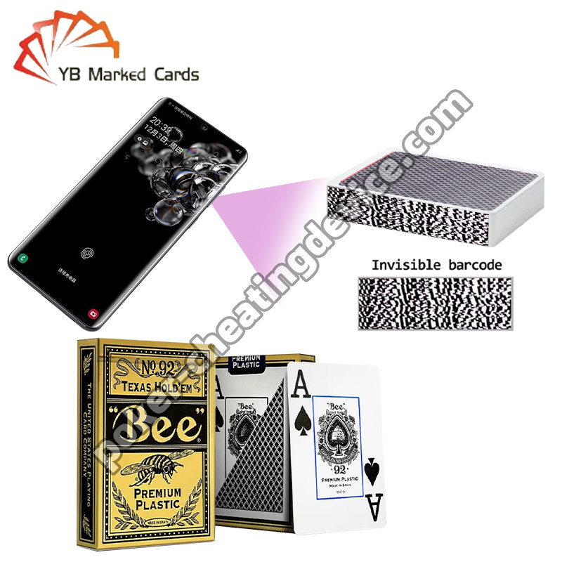 Bee Entertainment Especial Marcado Barcode Decks de plástico Texas Hold'em Grandes Tarjetas anchas