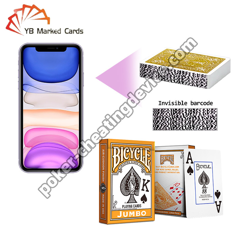 Bicicleta Marcado Cartas de código de barras clásico Colorido Texas Hold'em Colorido Cartas Naranja
