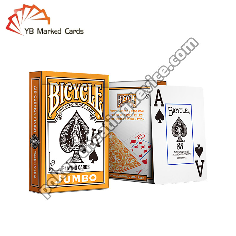 Bicicleta Marcado Juego de cartas clásico Naranja Para el póquer Trampas Lentes de contacto