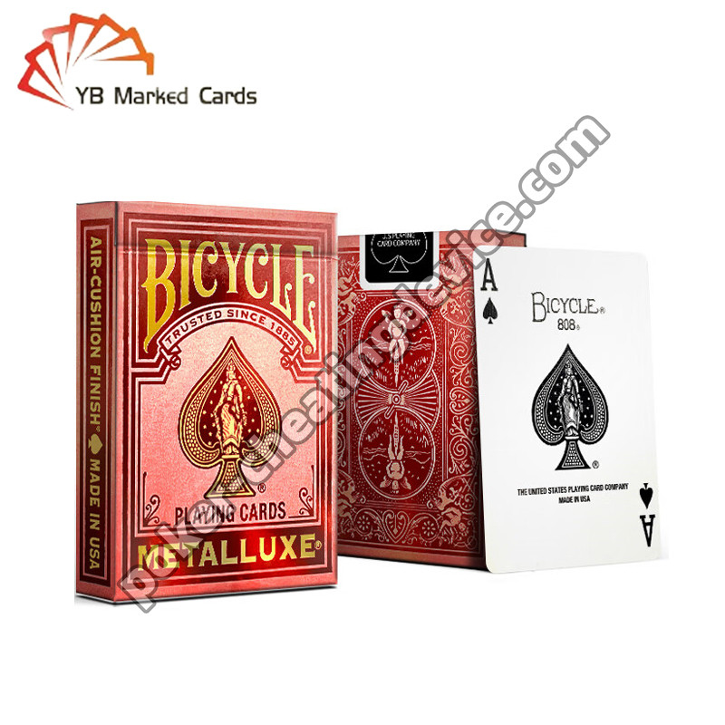 Bicicleta Marcado Tarjetas de póquer de lujo Oro Estampado Lava Rojo Para Poker Gafas de trampa