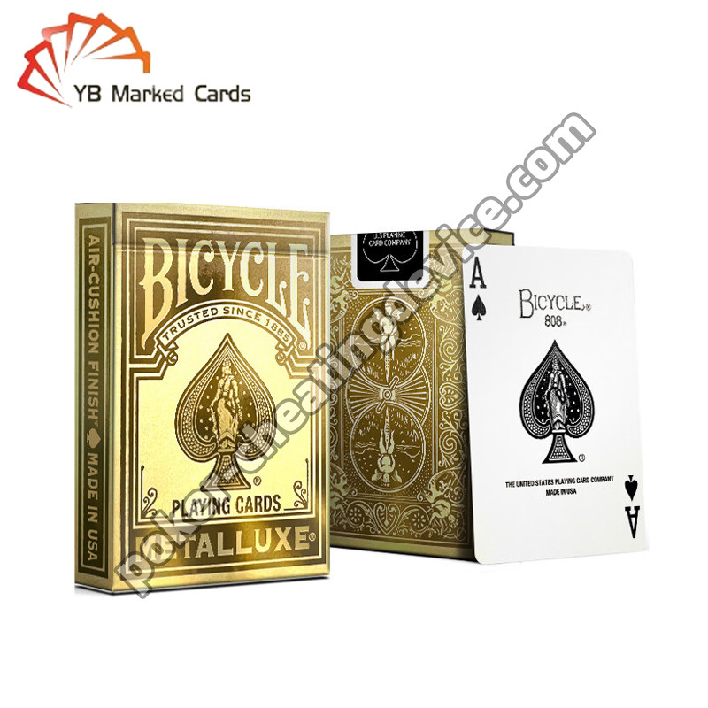 Bicicleta Marcado Decks de lujo Oro Estampado Champagne Oro para las cartas de trampa Lentes