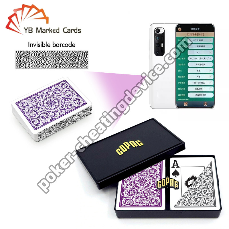 Copag 1546 100% de plástico Casino Código de barras Marcado Tarjetas Violeta / Grey Set Deck