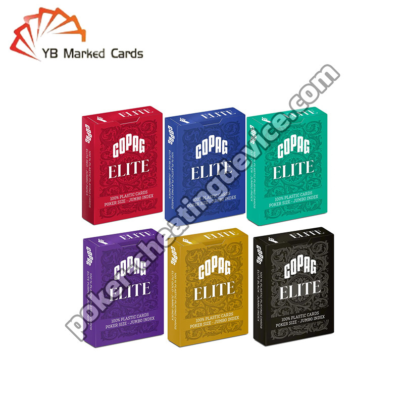 Copag Elite 100% Código de barras de plástico Marcado Tarjetas de póquer de tamaño estándar Índice Jumbo
