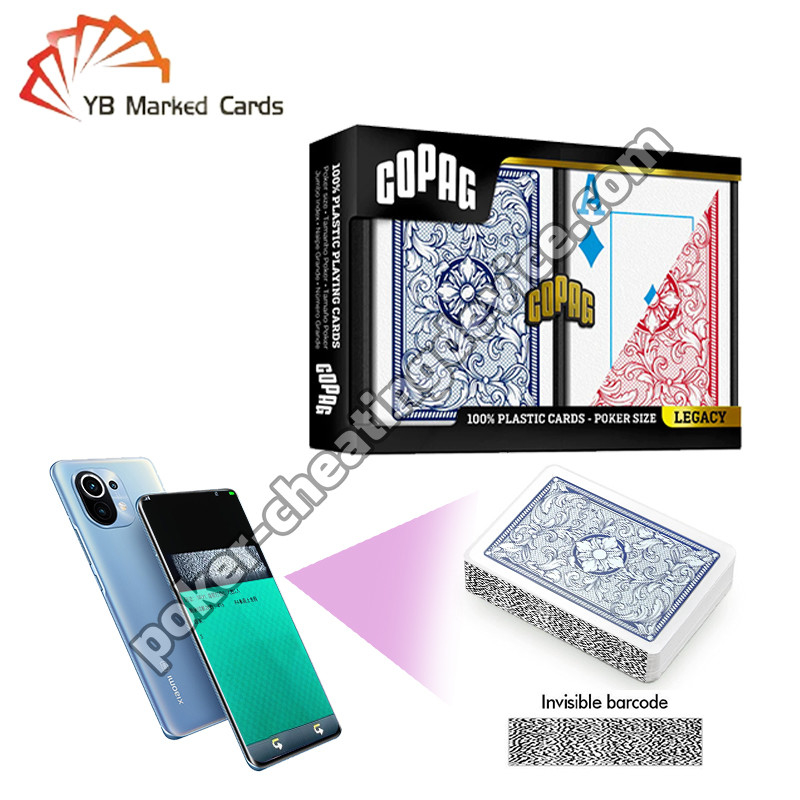 Copag Legacy 4-Color 100% de plástico barcode Cheat Decks Azul / Rojo Doble Deck