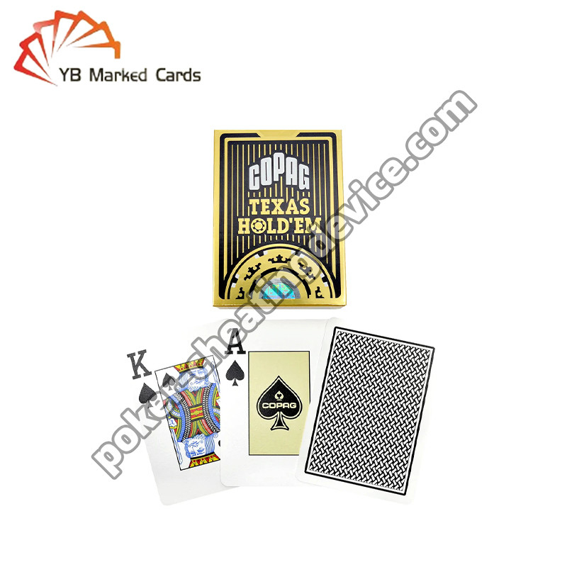 Copag Texas Hold'em 100% Analista de póquer de plástico Marcado de cartas Negro de cubierta única