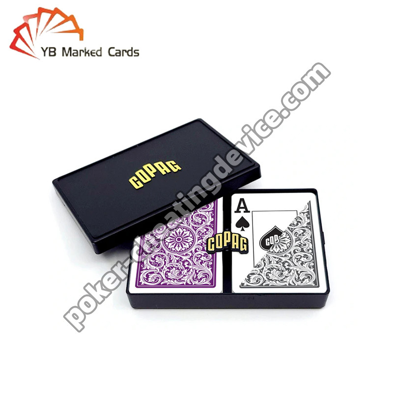 Copag 1546 100% Casino de plástico Marcado con infrarrojos Set de cartas púrpura / gris