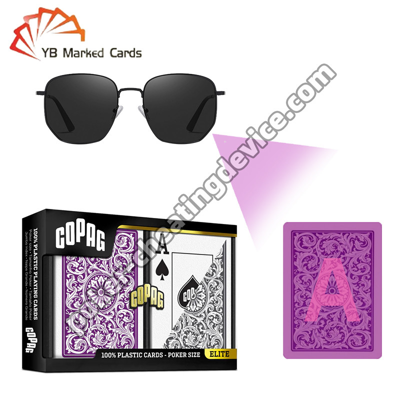 Copag 1546 100% Casino de plástico Marcado con infrarrojos Set de cartas púrpura / gris