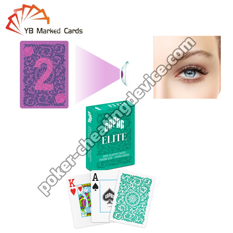 Copag Elite Luminosos de tinta de marcado de las cartas verde de un solo mazo para hacer trampa en el póker
