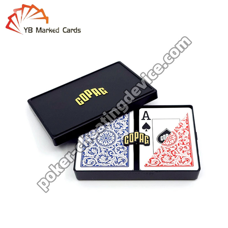 Copag 1546 100% de plástico con código de barras Marcado Tarjetas Jumbo Índice Azul / Rojo Set de cubierta doble
