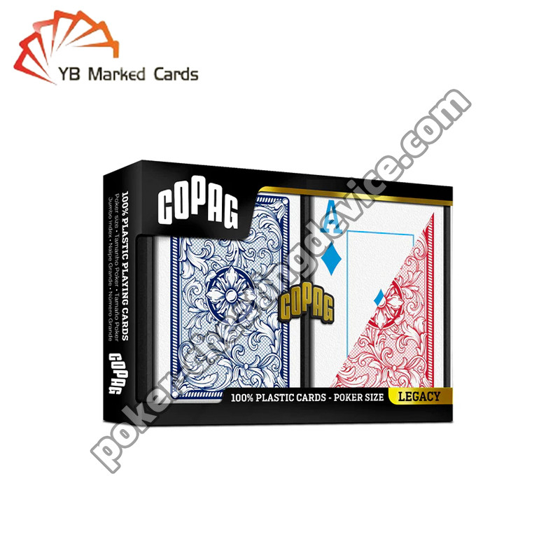 Copag Legacy Código de barras de 4 colores Marcado Puertas Jumbo Índice Azul / Rojo Puerta doble