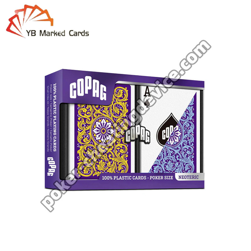 Copag Neotérico Código de Barras Marcado Tarjetas Regulares Índice Azul / Amarillo Set de cubierta doble