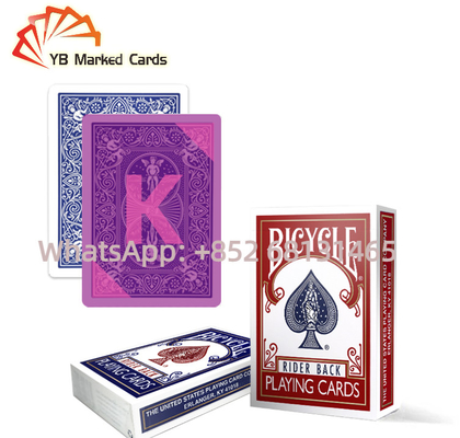 Naipes de la tinta invisible del PVC 0.30m m Tally Ho Playing Cards Gold Poker grueso