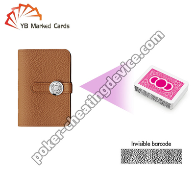 La cartera de cuero de engaño del dispositivo del espía de la distancia del 100CM marcó la cámara del escáner de los naipes