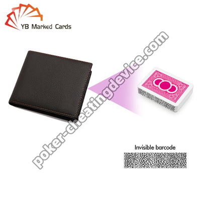 Cartera de cuero poker trampa cámara de escaneo 35cm escanear tarjetas marcadas