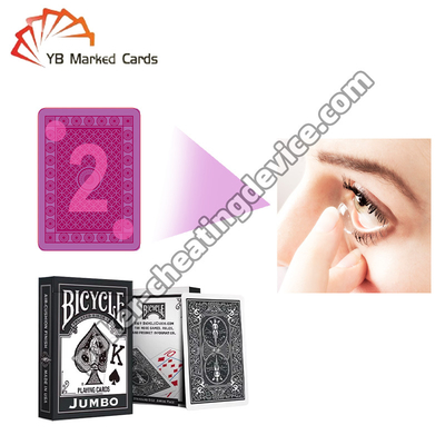 Lentes de contacto de tinta UV invisibles para ver a través de las cartas marcadas
