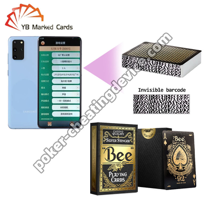 Código de barras de abeja cartas de juego Estampado de oro negro para el analizador de cartas de póquer