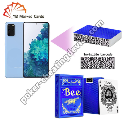 Código de barras de Bee Poker para las tarjetas de edición amplia Tarjetas de Rítmo Azul Estampado de oro