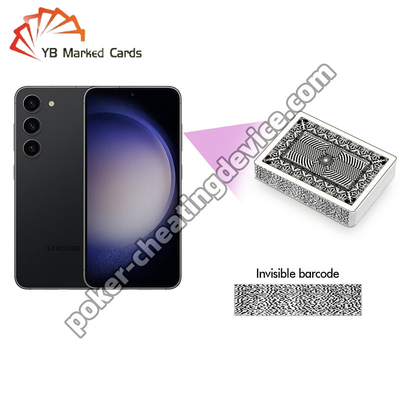 CVK Samsung Galaxy S22+ Analista de cartas de juego de póquer para tarjetas de marcado de código de barras