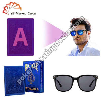 Bicicleta secreto marcado cartas de póquer serie dorada azul zafiro para gafas de sol de póquer