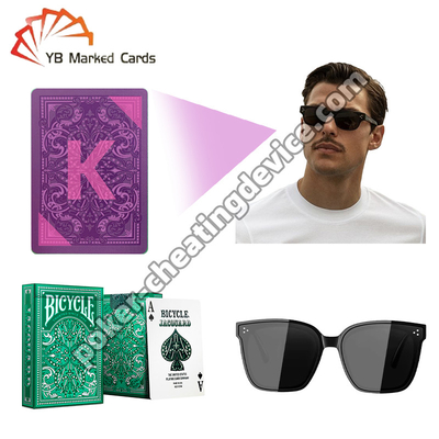 Bicicleta Tarjetas de tinta invisible Estampado de oro Verde Para gafas UV