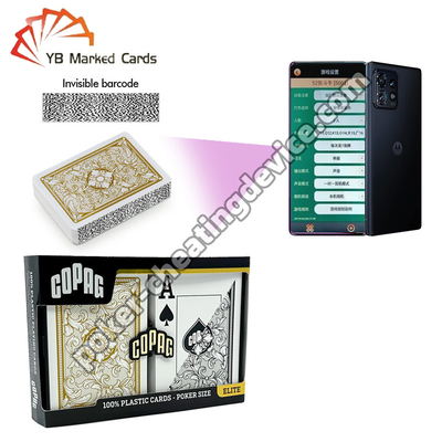 Copag Legacy Serie 100% de plástico con código de barras Marcado de cartas de juego Negro / Oro