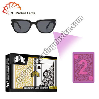 Copag 1546 100% de plástico Invisible de infrarrojos Marcado de tarjetas Negro / Oro juego de mazos