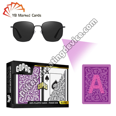 Copag 1546 100% Casino de plástico Marcado con infrarrojos Set de cartas púrpura / gris