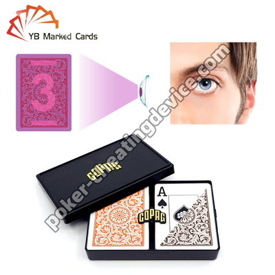 Copag 1546 100% de tinta invisible de plástico juego de cartas de mazos naranja / marrón