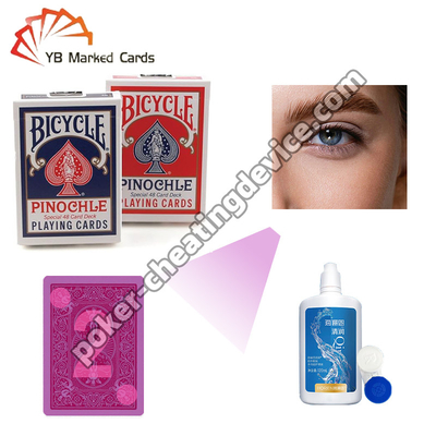 Bicicleta Pinochle Tarjetas de póquer de tinta invisible para lentes de contacto luminosas