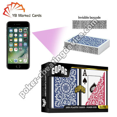 Copag 1546 100% de plástico con código de barras Marcado Tarjetas Jumbo Índice Azul / Rojo Set de cubierta doble