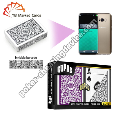 Copag 1546 Barcode Side Marked Cards Jumbo Index Purple / Grey Double Deck Set