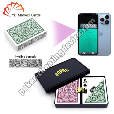 Copag 1546 Código de barras Marcado Juego de cartas Jumbo Index Borgoña / Verde Set de cubierta doble