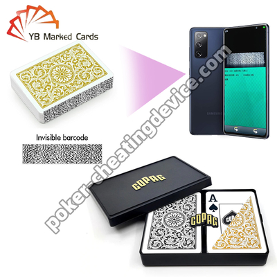 Copag 1546 Cartas Marcadas con Código de Barras Índice Jumbo Negro / Dorado Juego de Dos Barajas