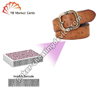 Cinturón de cuero cámara oculta de escaneo de póquer para tarjetas marcadas con código de barras