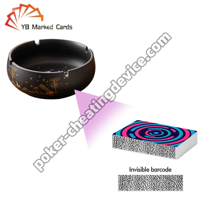 Cenicero con escáner oculto para analizador de póquer con detección de códigos de barras