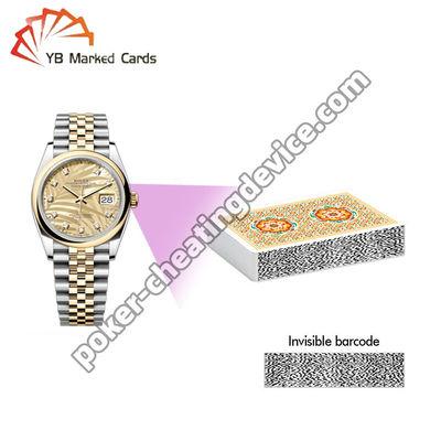 Vea escáner de cámara oculta para tarjetas marcadas con código de barras.