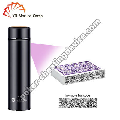 Botella de agua de póquer Cheat Card Scanner para las barajas de códigos de barras marcadas